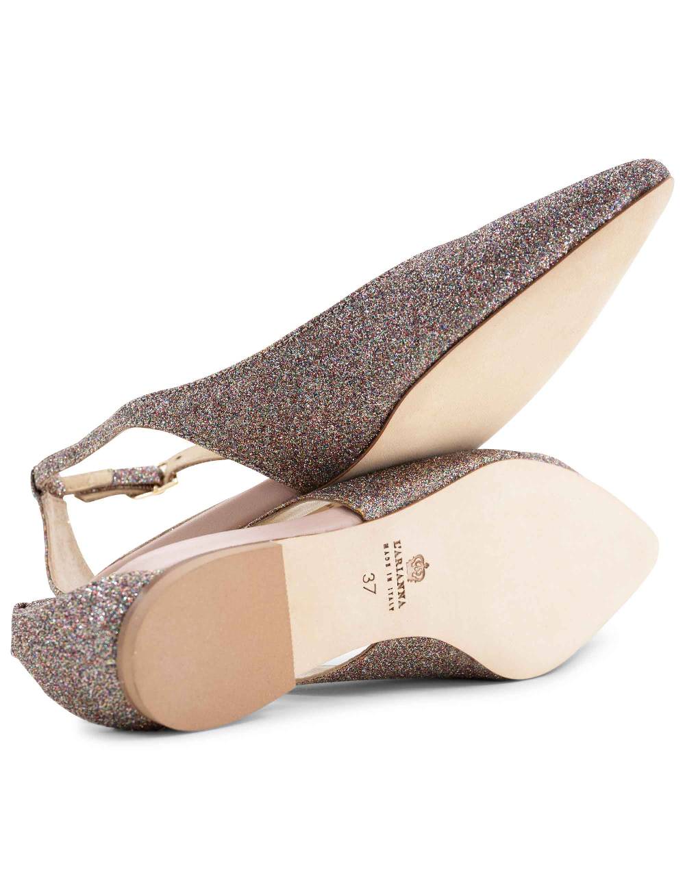 L'ARIANNA BALLERINE BL1599 DA DONNA IN tessuto luxury multicolor CON TACCO BASSO L'ARIANNA Spedizione Gratuita