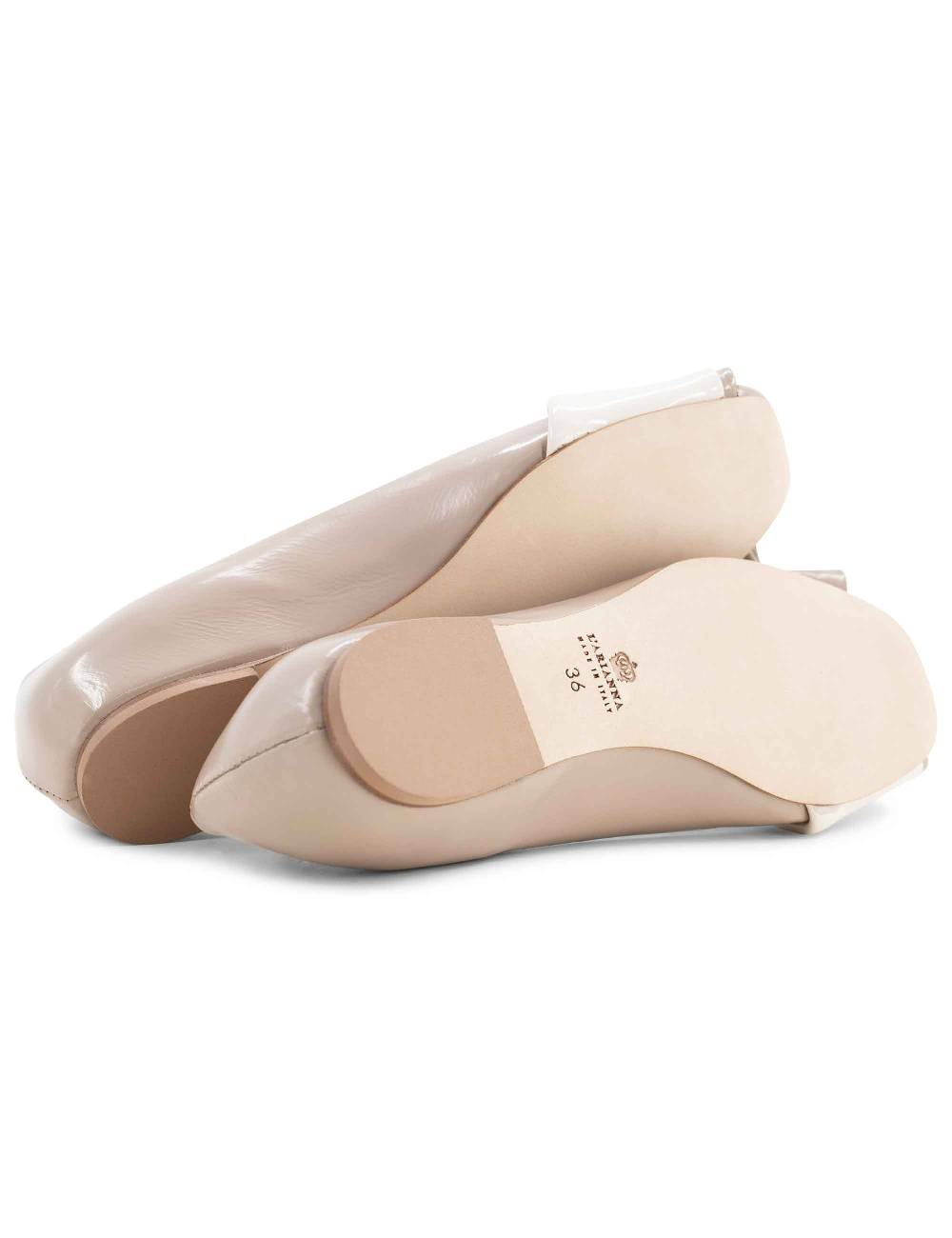L'ARIANNA BALLERINE BL1694 DA DONNA IN LUX TAUPE CON TACCO BASSO L'ARIANNA Pezzi Unici