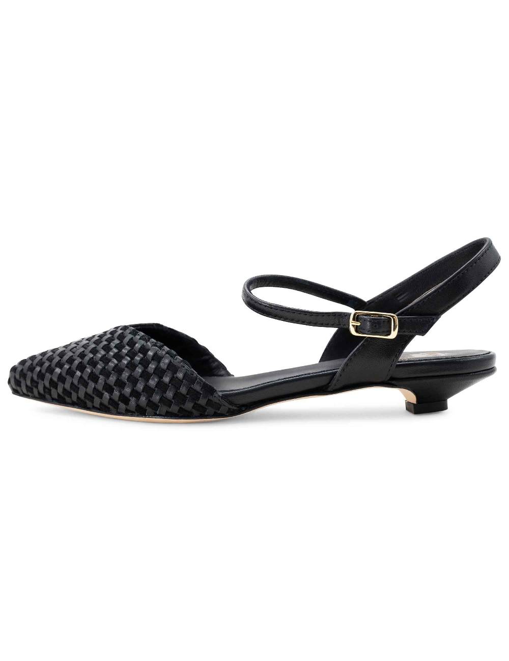 L'ARIANNA Ballerine BL1488/rt da donna in camoscio e pelle nera con cinturino alla caviglia L'Arianna Soddisfazione Garantita