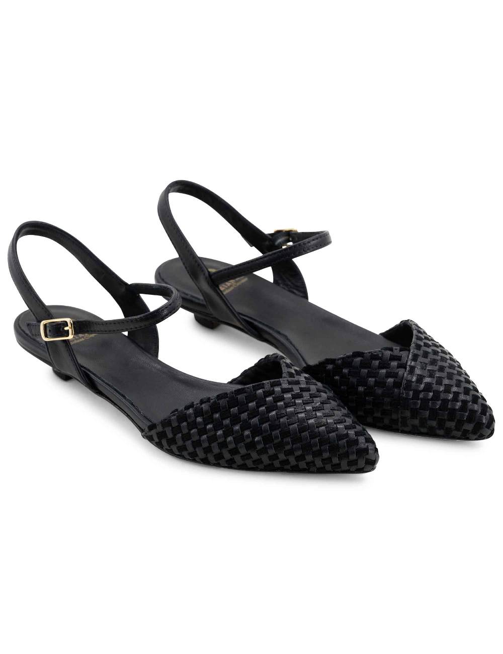 L'ARIANNA Ballerine BL1488/rt da donna in camoscio e pelle nera con cinturino alla caviglia L'Arianna Soddisfazione Garantita
