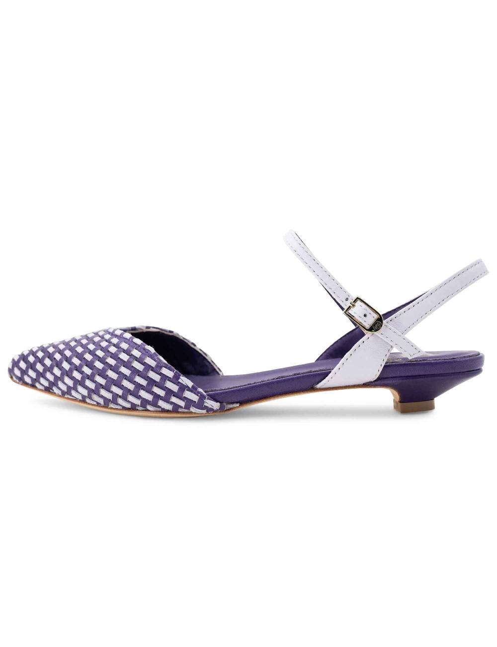 L'ARIANNA Ballerine BL1488/rt da donna in pelle viola e camoscio perla con cinturino alla caviglia Negozi Online
