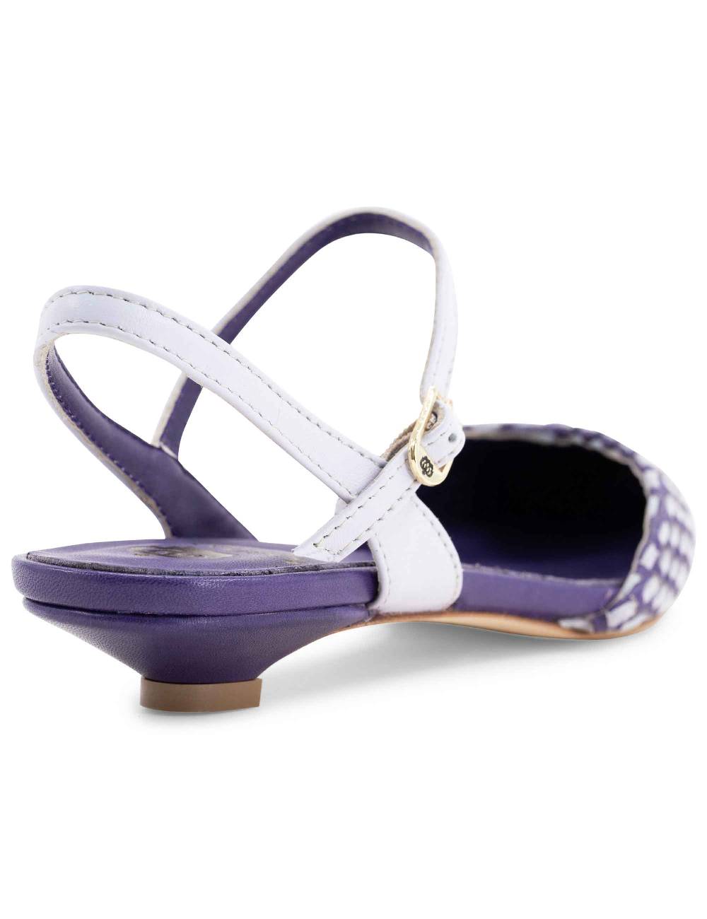 L'ARIANNA Ballerine BL1488/rt da donna in pelle viola e camoscio perla con cinturino alla caviglia Negozi Online