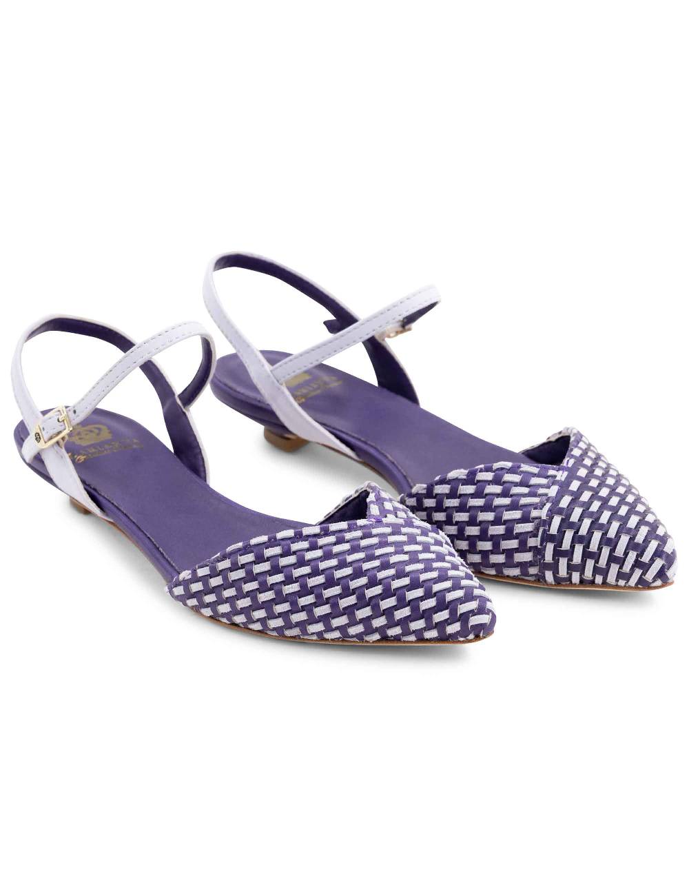 L'ARIANNA Ballerine BL1488/rt da donna in pelle viola e camoscio perla con cinturino alla caviglia Negozi Online