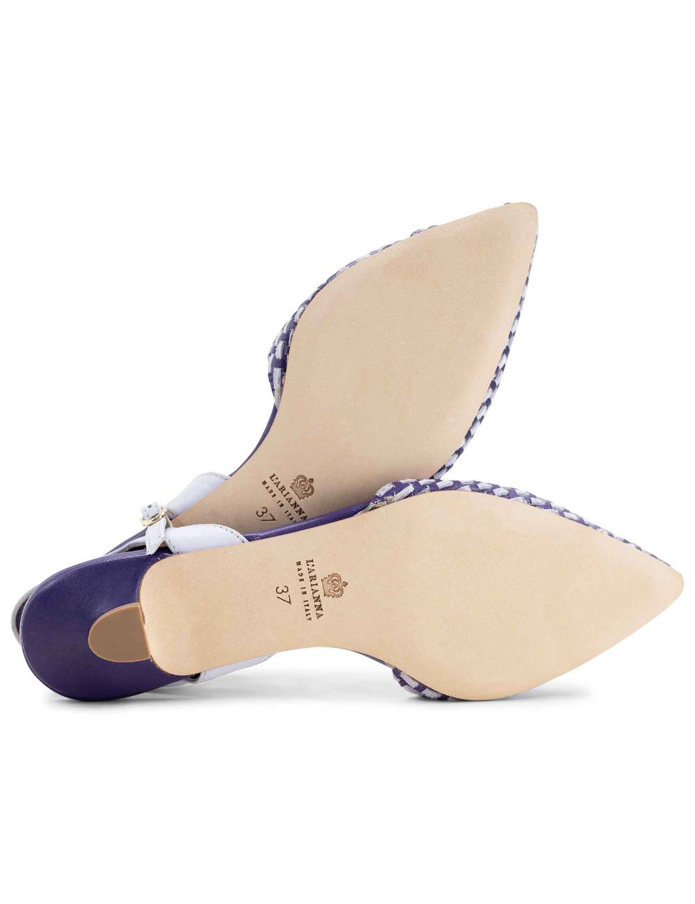 L'ARIANNA Ballerine BL1488/rt da donna in pelle viola e camoscio perla con cinturino alla caviglia Negozi Online
