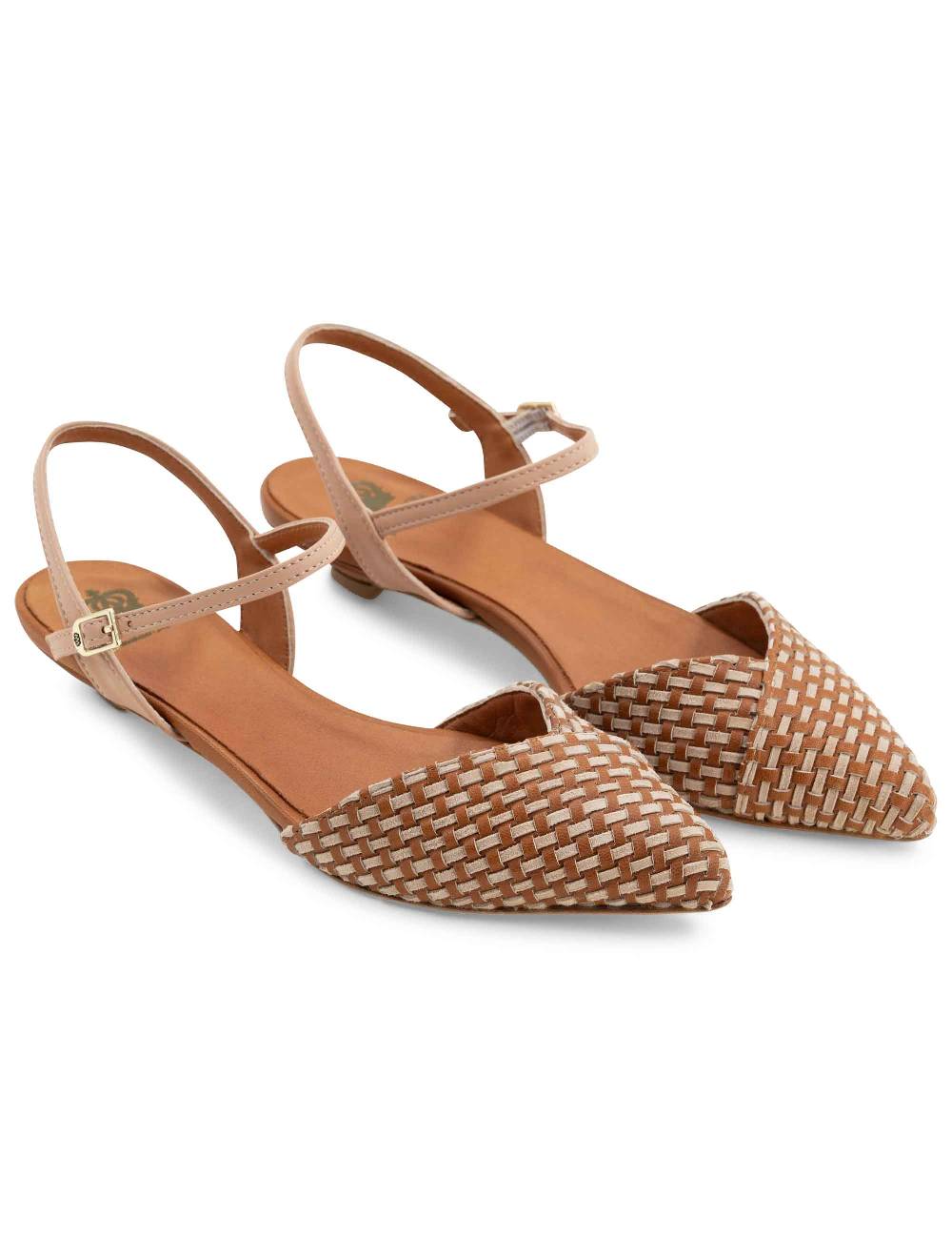 L'ARIANNA Ballerine BL1488/rt da donna in cuoio e nude con cinturino alla caviglia L'Arianna Acquista Ora