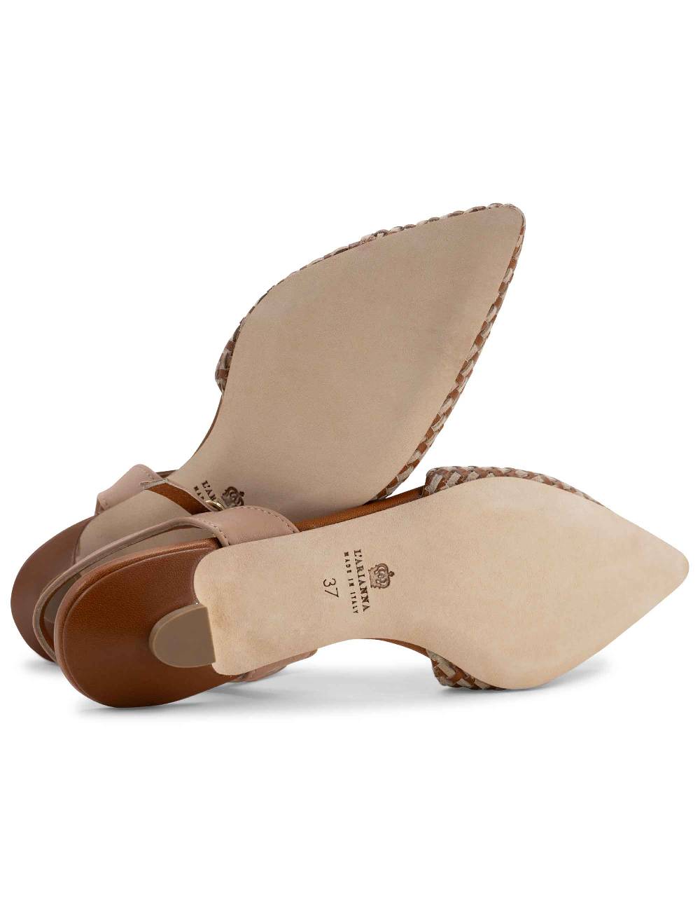 L'ARIANNA Ballerine BL1488/rt da donna in cuoio e nude con cinturino alla caviglia L'Arianna Acquista Ora