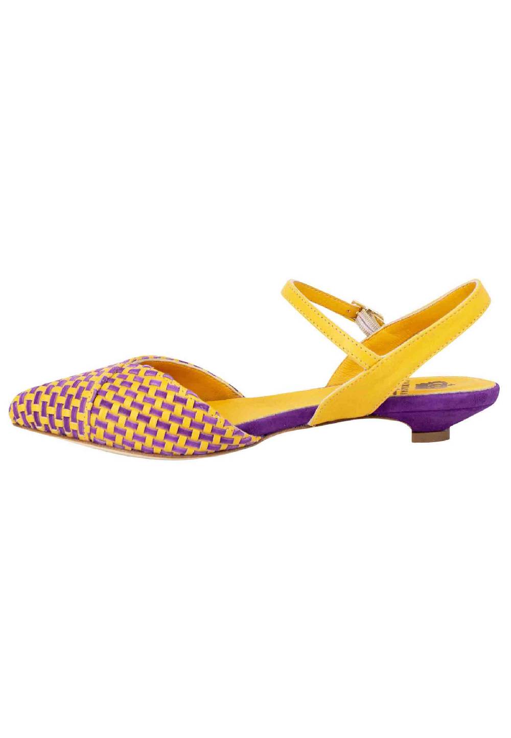 L'ARIANNA Ballerine BL1488/rt da donna in camoscio giallo e mattone con cinturino alla caviglia l'arianna Prezzo Ridotto
