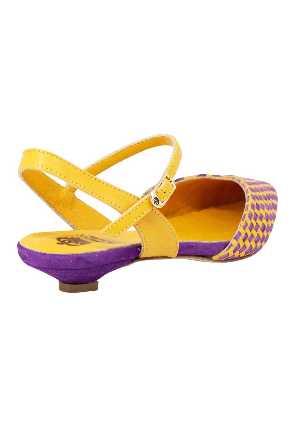 L'ARIANNA Ballerine BL1488/rt da donna in camoscio giallo e mattone con cinturino alla caviglia l'arianna Prezzo Ridotto