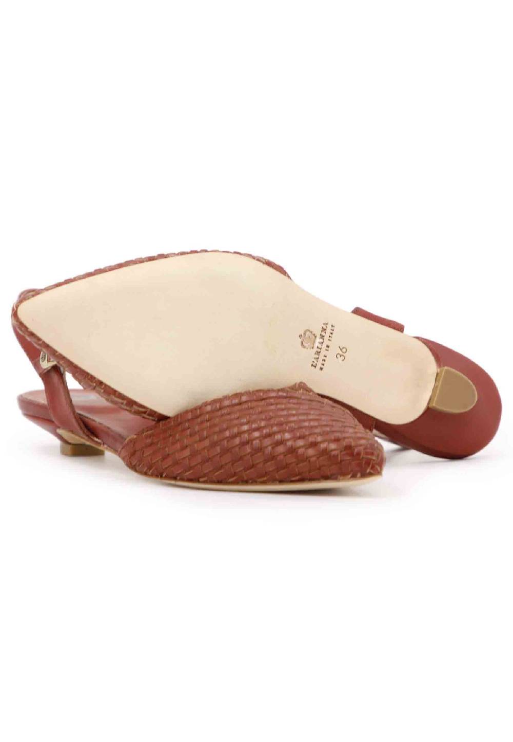 L'ARIANNA Ballerine BL1488/rt da donna in camoscio mattone con cinturino alla caviglia Convenienza