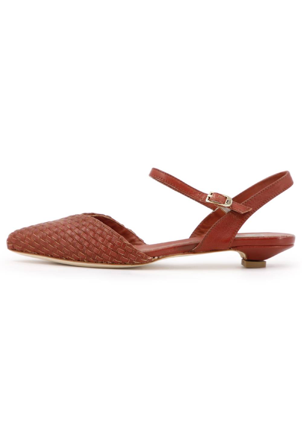 L'ARIANNA Ballerine BL1488/rt da donna in camoscio mattone con cinturino alla caviglia Convenienza