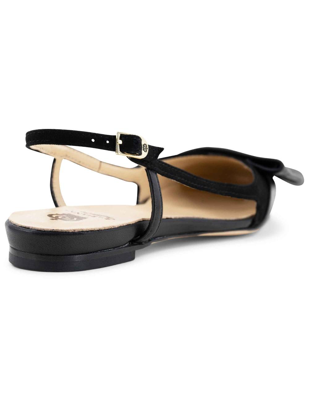 L'ARIANNA BALLERINE CH1626 IN PELLE E CAMOSCIO NERO DA DONNA CON TACCO BASSO E CINTURINO SLINGBACK L'ARIANNA Prezzo di fabbrica