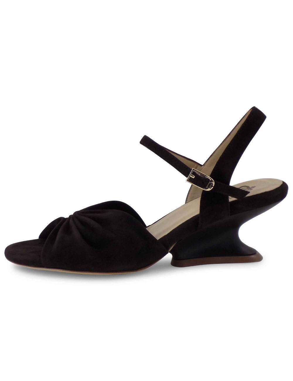 L'ARIANNA Sandali ds1736/z in camoscio testa di moro con tacco a zeppa Outlet