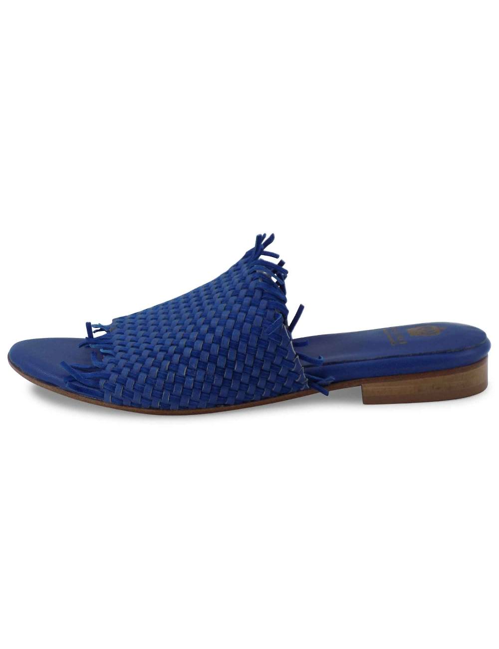 L'ARIANNA Sandali CB1259 bassi donna in pelle intrecciata OCEANO Saldi