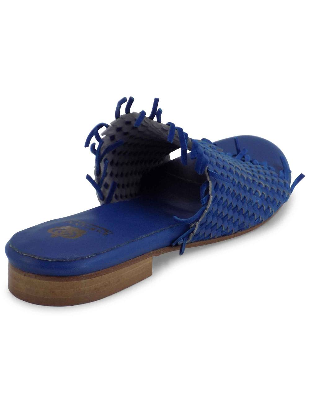 L'ARIANNA Sandali CB1259 bassi donna in pelle intrecciata OCEANO Saldi