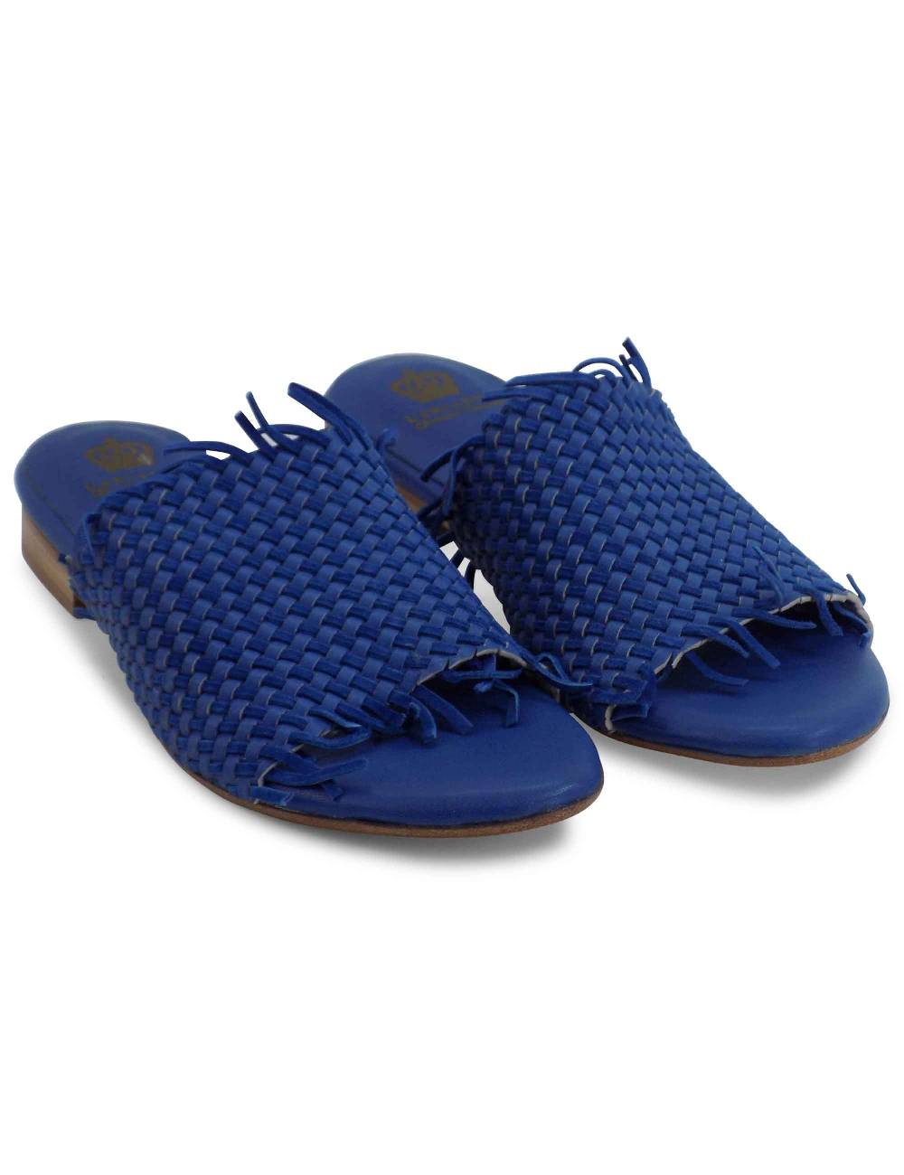 L'ARIANNA Sandali CB1259 bassi donna in pelle intrecciata OCEANO Saldi