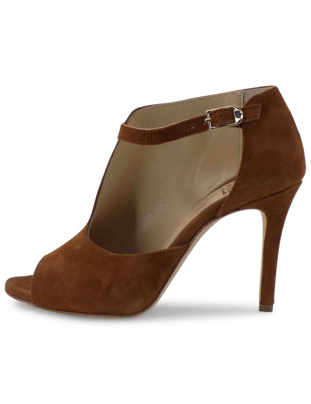 L'ARIANNA sandali open toe sp8000 donna in camoscio color cuoio tacco alto Offerte