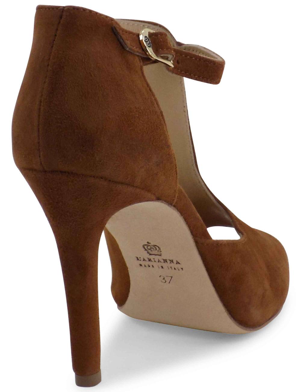 L'ARIANNA sandali open toe sp8000 donna in camoscio color cuoio tacco alto Offerte