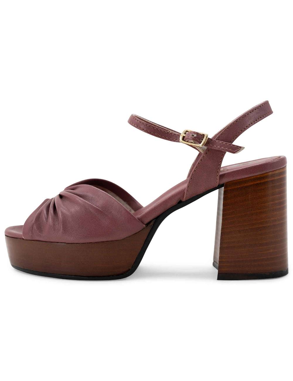 L'ARIANNA Sandali ds1648 da donna in pelle couture con tacco e plateau in cuoio L'Arianna Vendita Calda