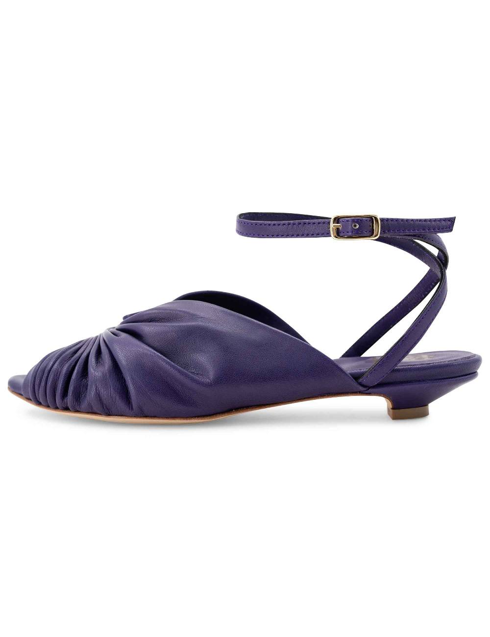 L'ARIANNA sandalo sp1596 da donna in pelle color viola plissè e cintuirno alla caviglia Offerta Pasqua