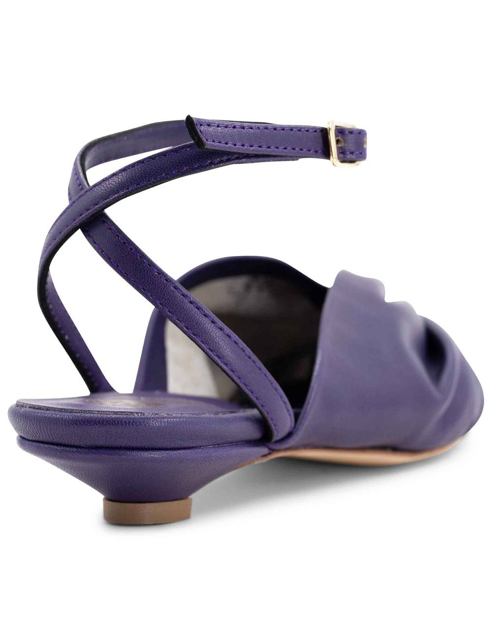 L'ARIANNA sandalo sp1596 da donna in pelle color viola plissè e cintuirno alla caviglia Offerta Pasqua