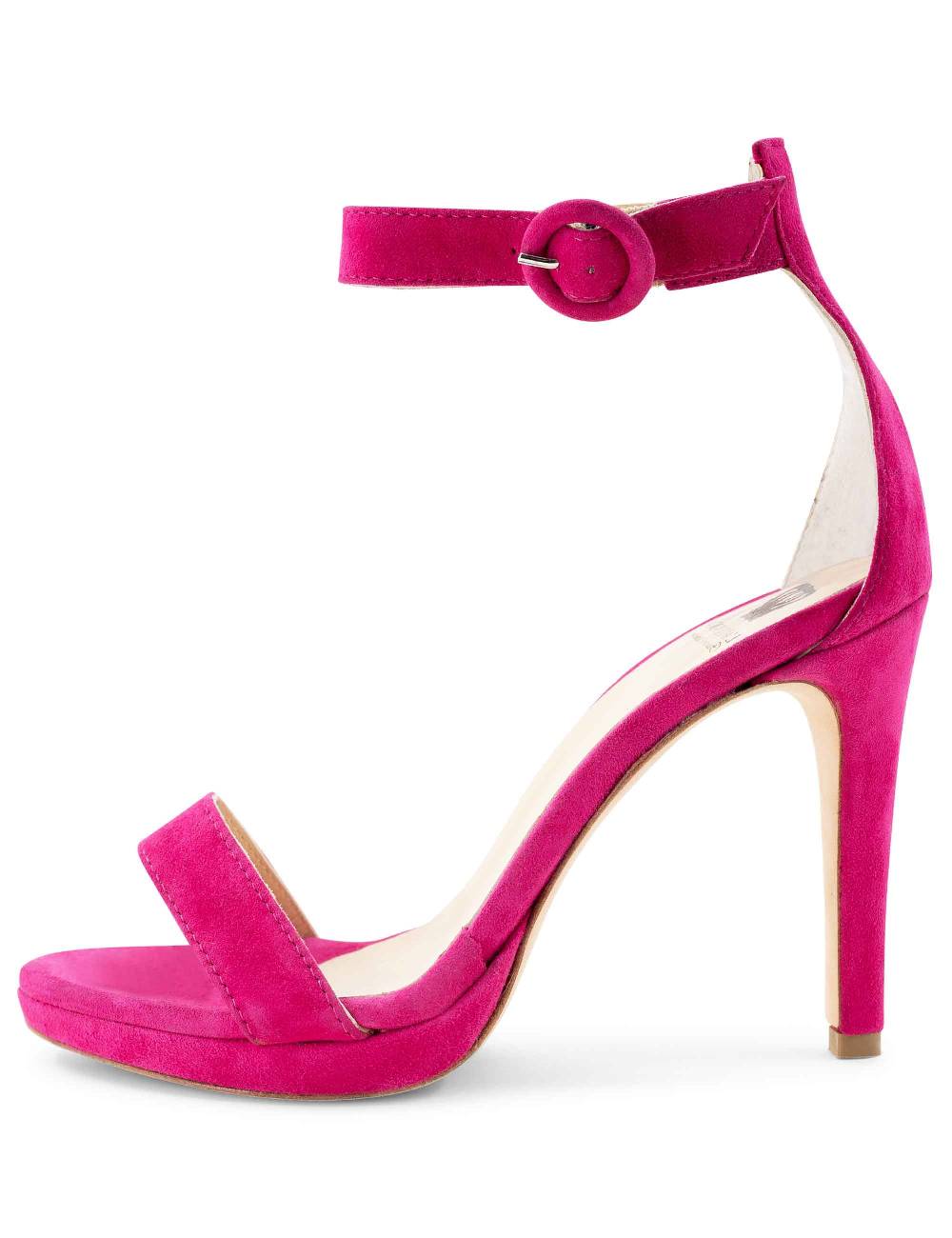 L'ARIANNA Sandali DS7016 donna in camoscio fucsia tacco alto e cinturino alla caviglia I Più Venduti