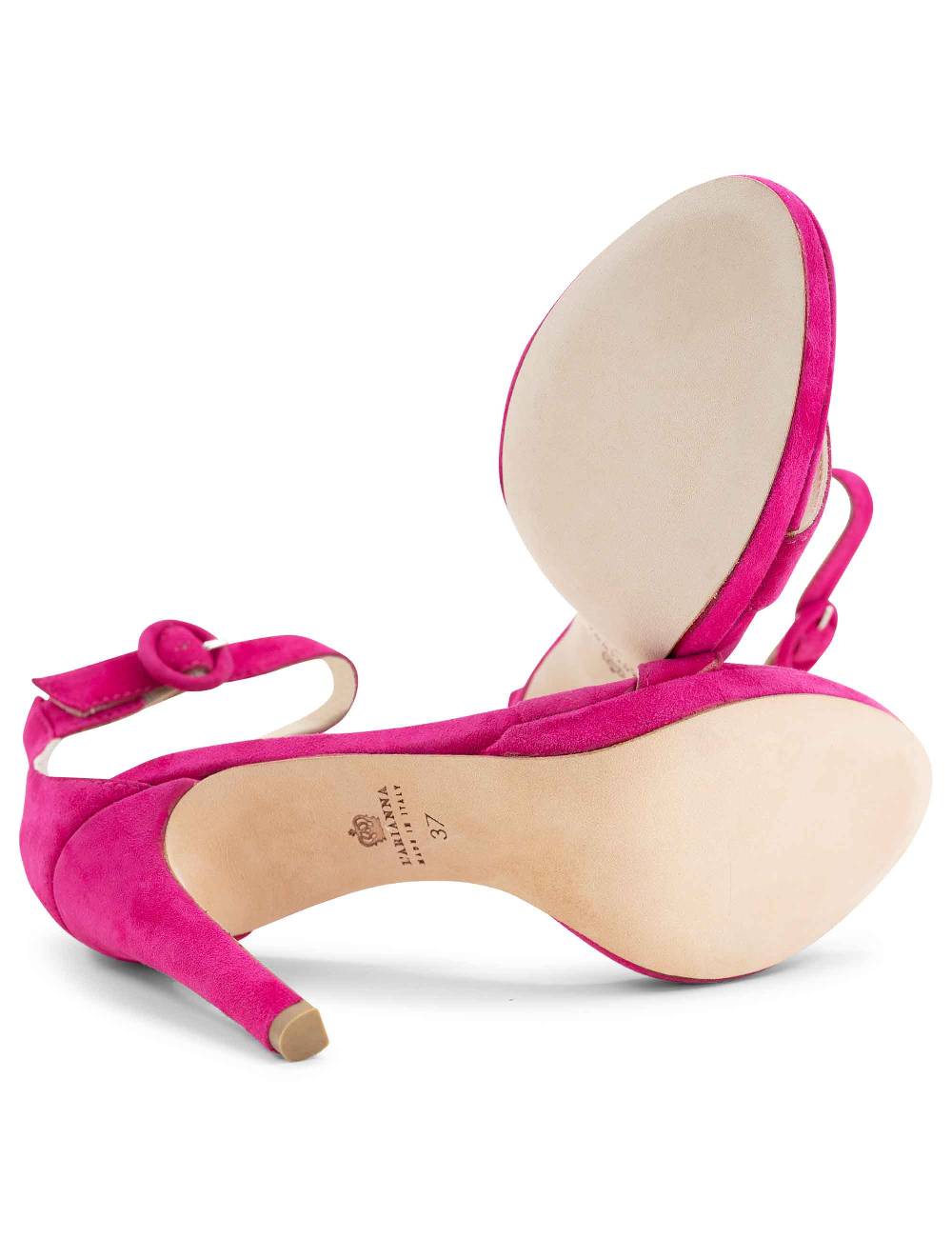 L'ARIANNA Sandali DS7016 donna in camoscio fucsia tacco alto e cinturino alla caviglia I Più Venduti