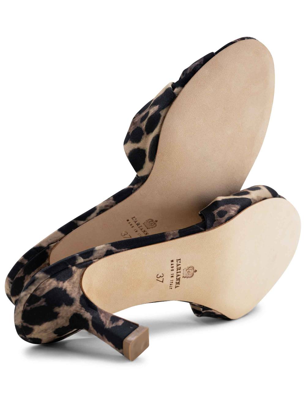 L'ARIANNA Sandali ds1649/rt donna inraso animalier color nero con tacco basso Moda