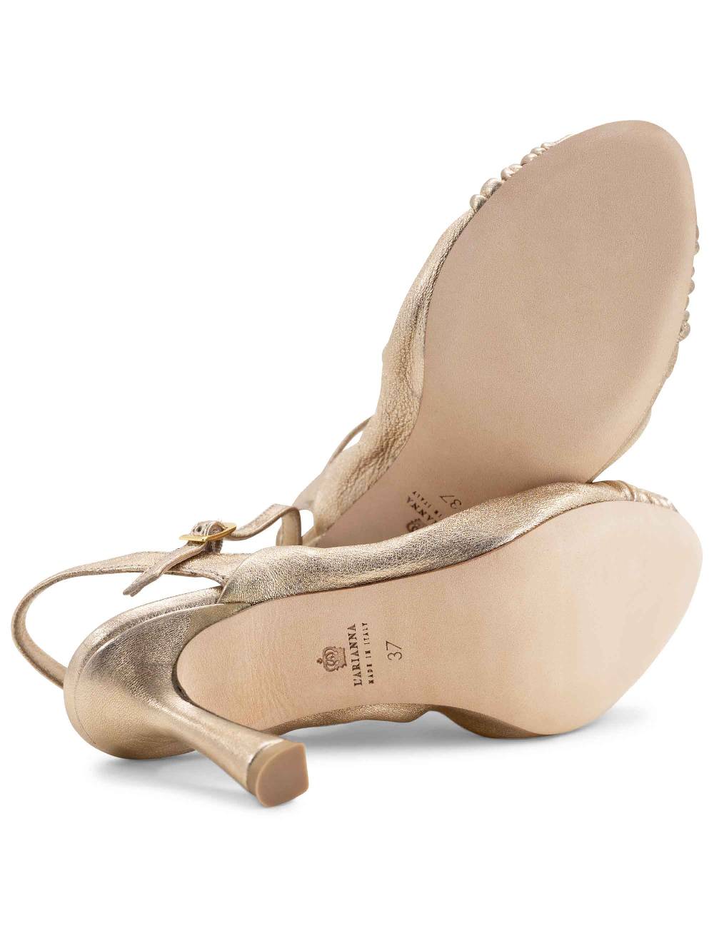 L'ARIANNA Sandali ds1535/rt donna in pelle nude con suola in cuoio Italia