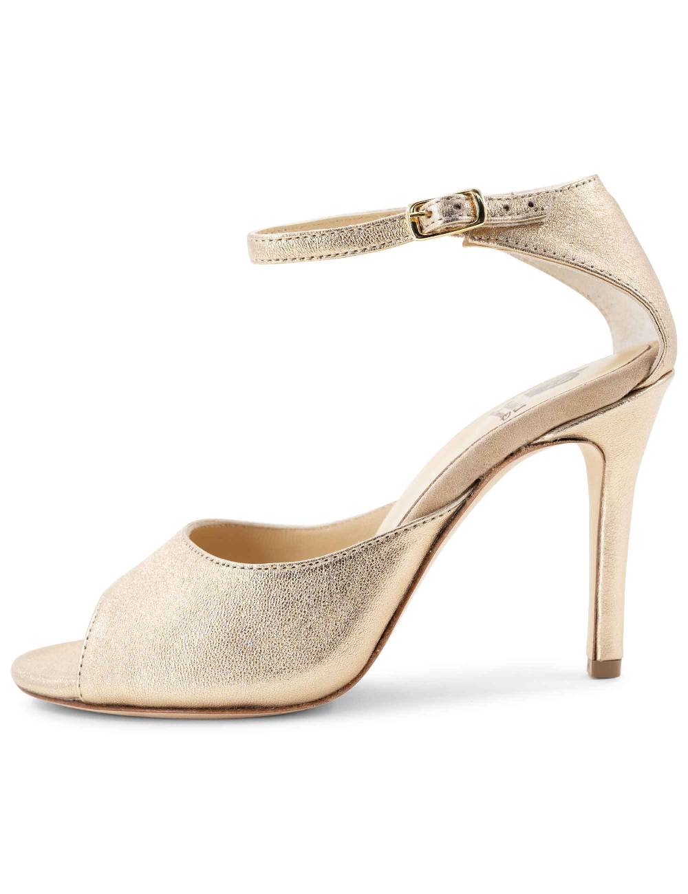 L'ARIANNA Sandali DS1518 donna in pelle laminata nude con tacco alto e cinturino alla caviglia L'Arianna Promozione