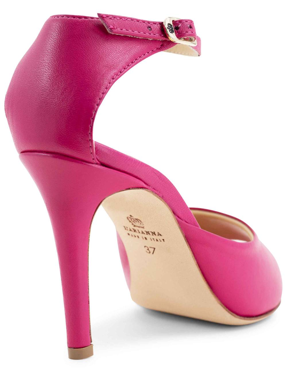 L'ARIANNA Sandali DS1518 donna in pelle fucsia con tacco alto e cinturino alla caviglia L'Arianna Spedizione Gratuita