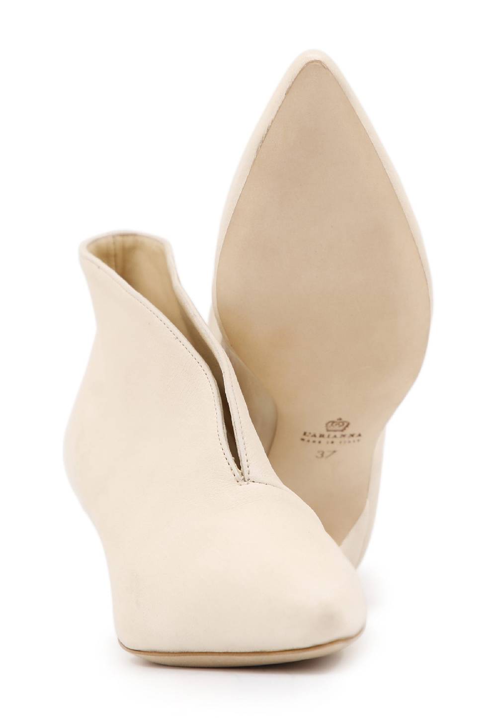 L'ARIANNA tronchetti tr8006 donna Ankle boot in pelle bianco frost con tacco basso tono su tono Acquista Ora
