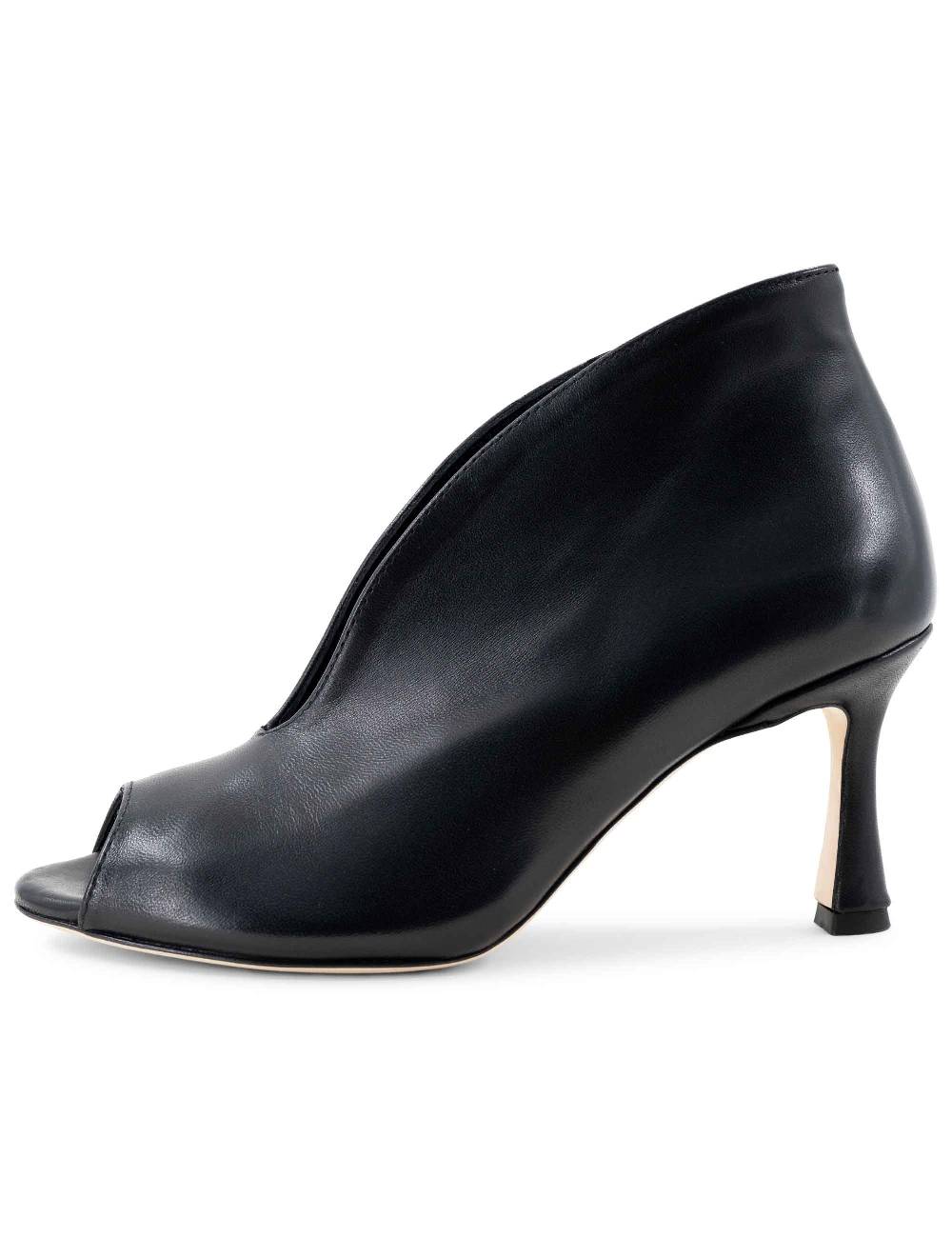 L'ARIANNA tronchetti sp8004 open toe donna in pelle nera con tacco alto Promozione Limitata
