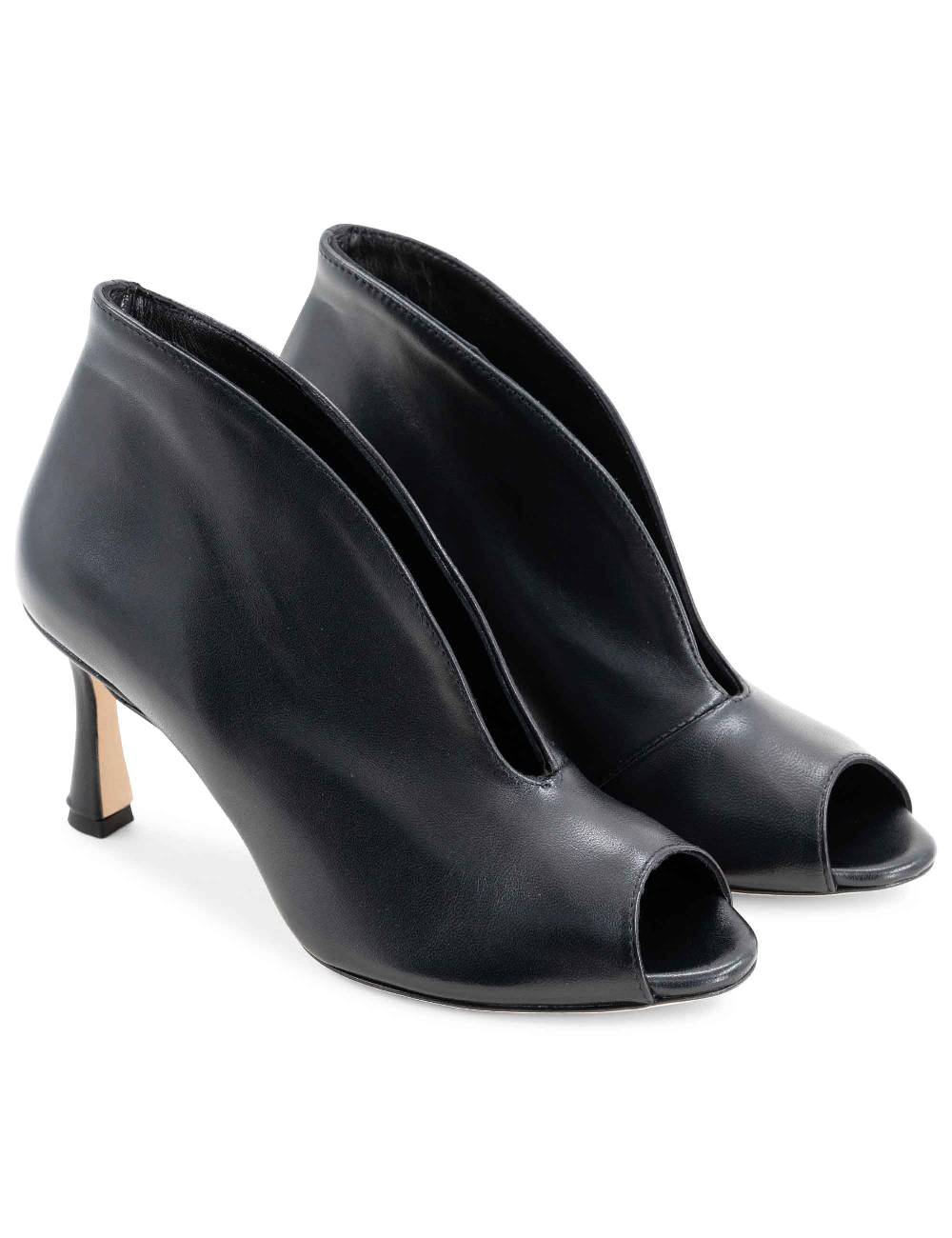 L'ARIANNA tronchetti sp8004 open toe donna in pelle nera con tacco alto Promozione Limitata
