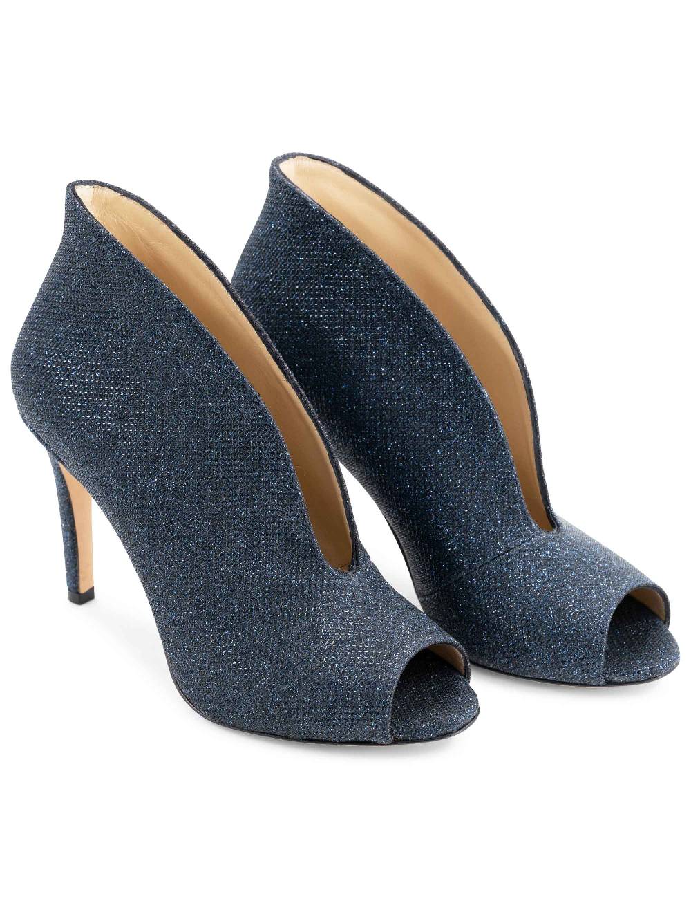 L'ARIANNA tronchetto sp8004 open toe donna intessuto luminor blu con tacco alto Fino Al -60%