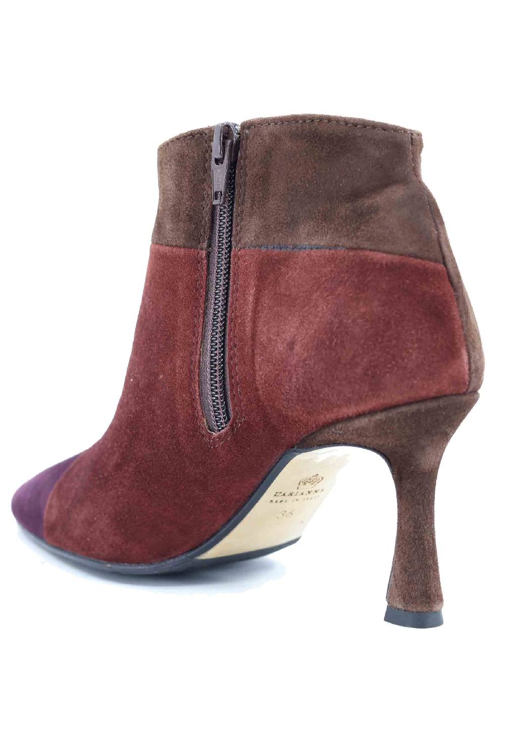 L'ARIANNA Stivaletti TR1672/RT in camoscio tre colori con tacco alto Convenienza