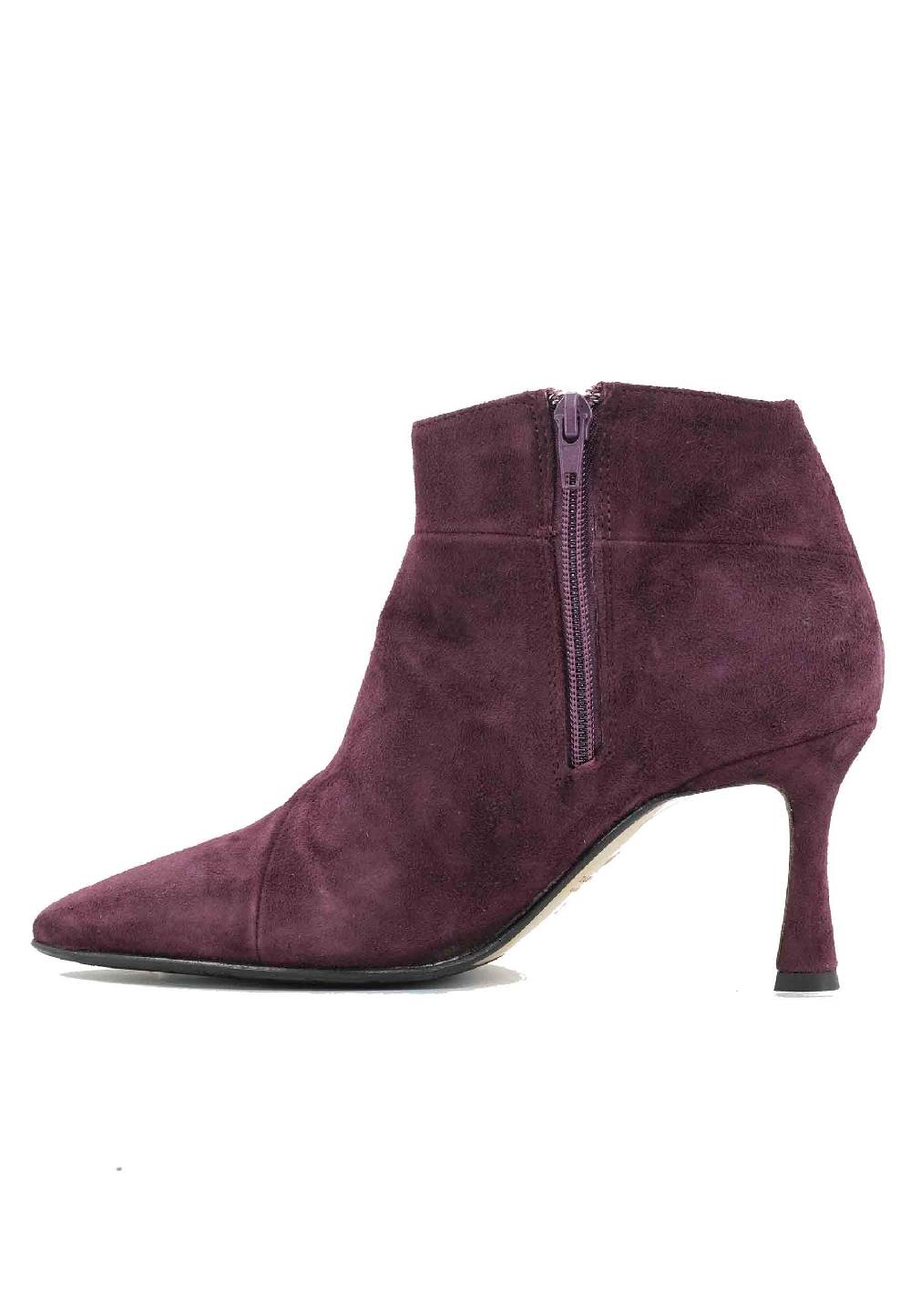 L'ARIANNA Stivaletti TR1672/RT in camoscio prugna con tacco alto Hotsell