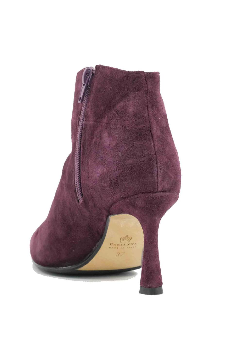 L'ARIANNA Stivaletti TR1672/RT in camoscio prugna con tacco alto Hotsell