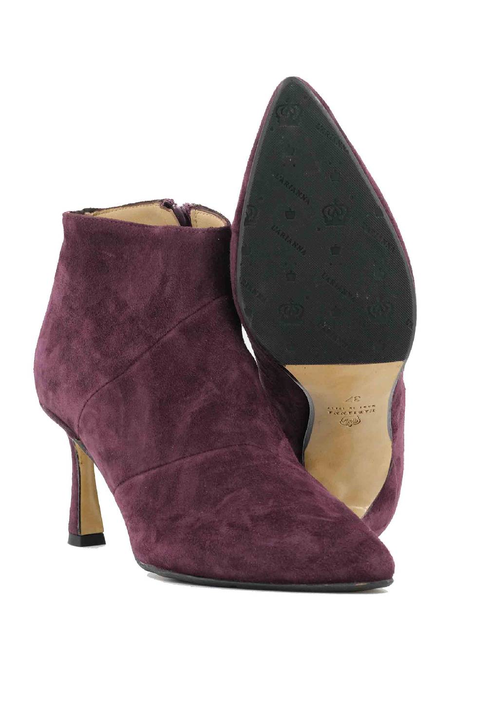 L'ARIANNA Stivaletti TR1672/RT in camoscio prugna con tacco alto Hotsell