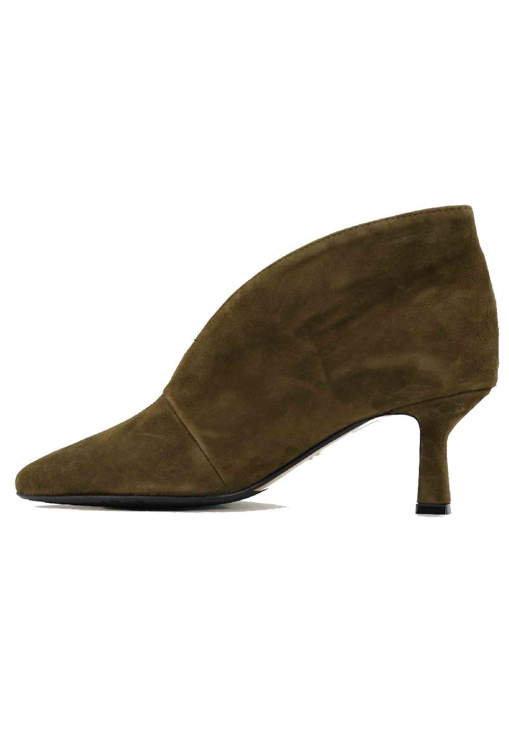 L'ARIANNA Stivaletti TR8006/RT Ankle boot in camoscio verde con tacco basso Nuova