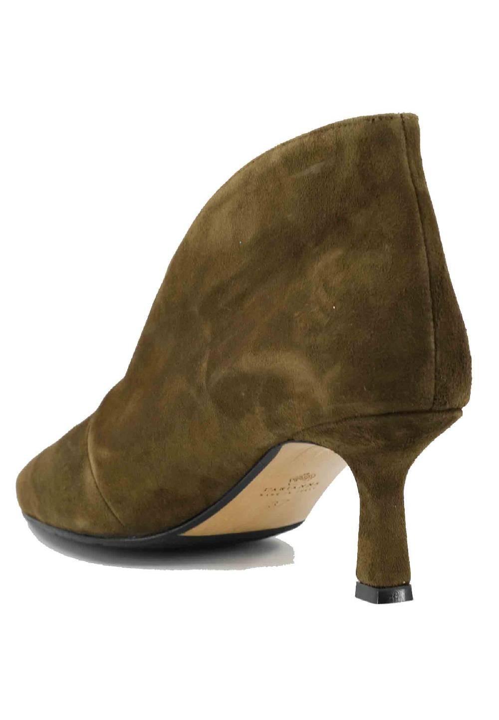 L'ARIANNA Stivaletti TR8006/RT Ankle boot in camoscio verde con tacco basso Nuova