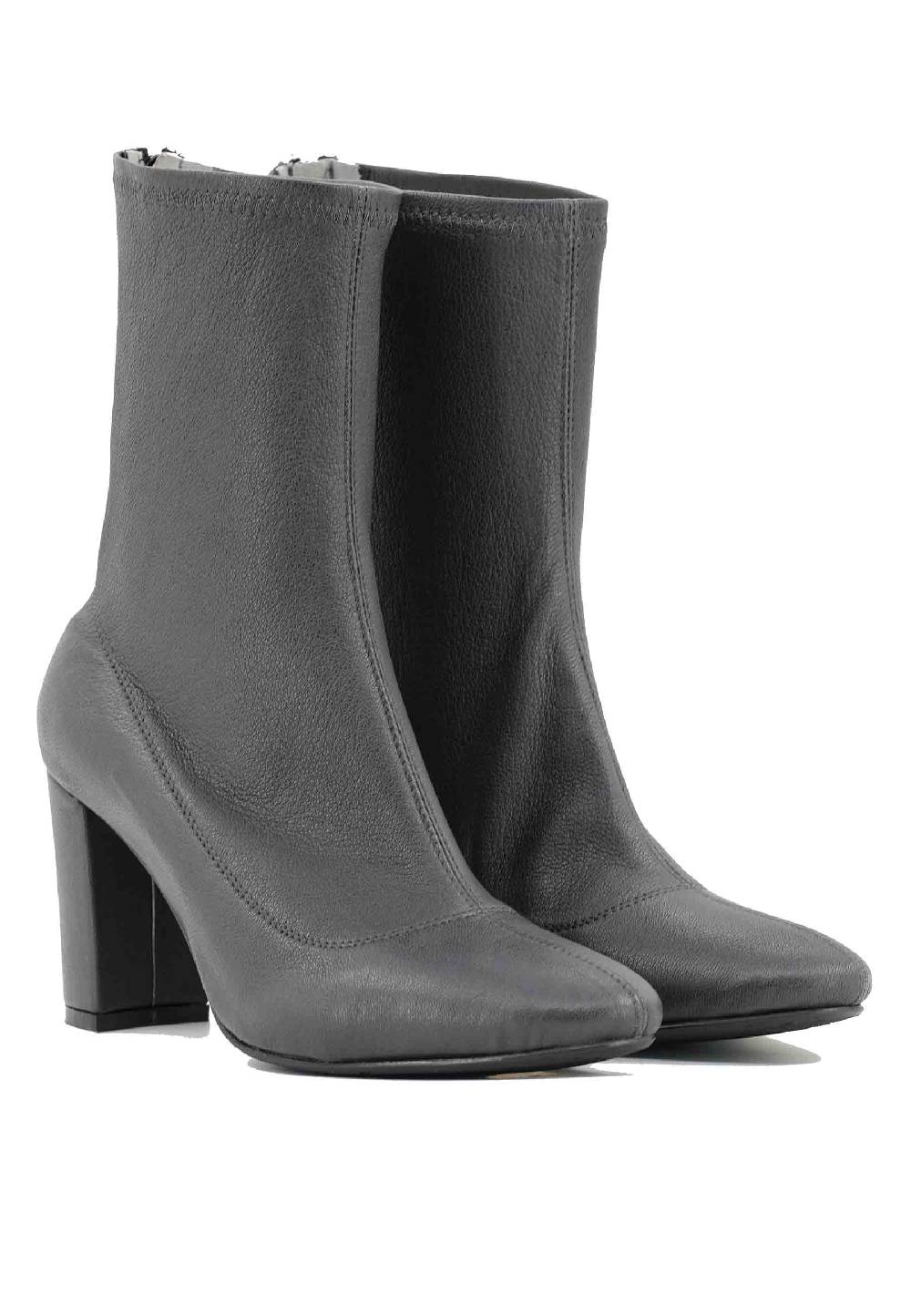 L'ARIANNA Stivaletti EL3002 in elasticizzato grigio con tacco alto Moda