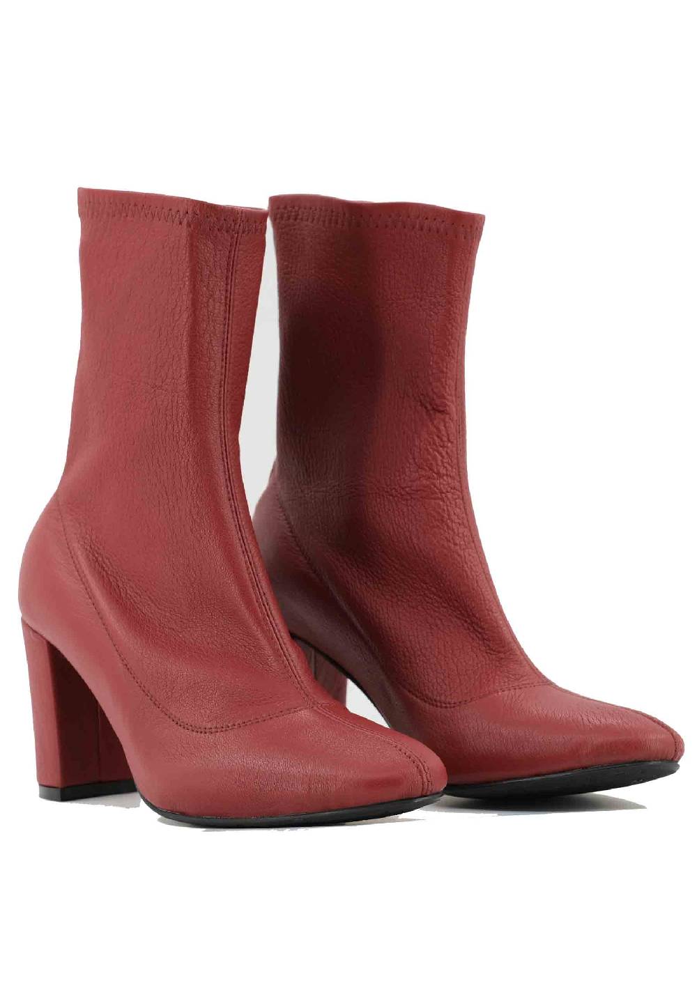 L'ARIANNA Stivaletti EL3002 in elasticizzato rosso con tacco alto Italy