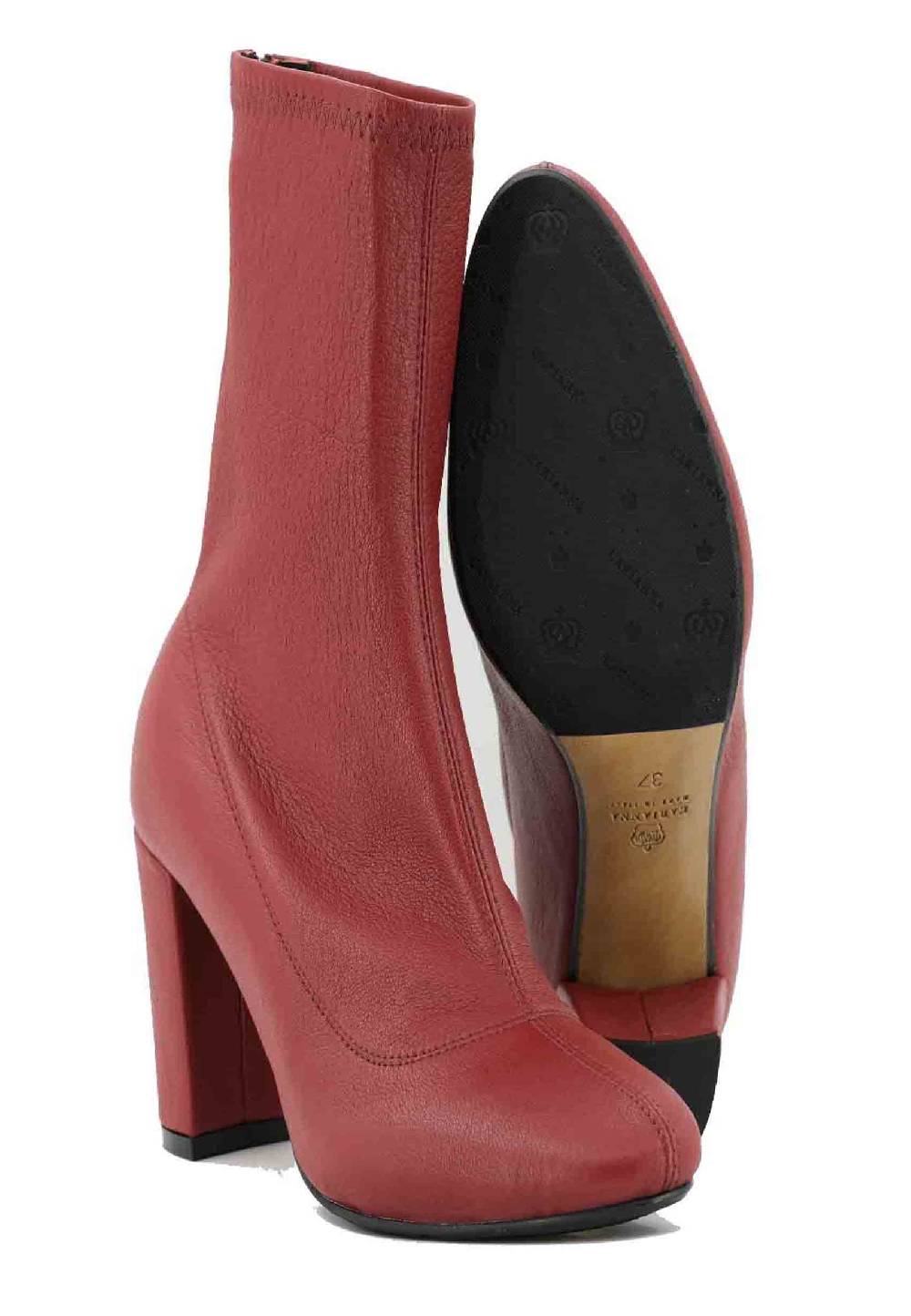 L'ARIANNA Stivaletti EL3002 in elasticizzato rosso con tacco alto Italy