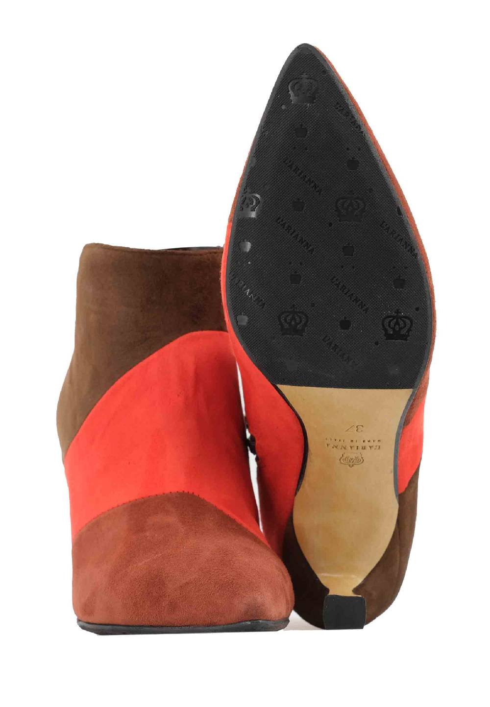 L'ARIANNA Stivaletti TR1672/RT in camoscio mattone con tacco alto Italia