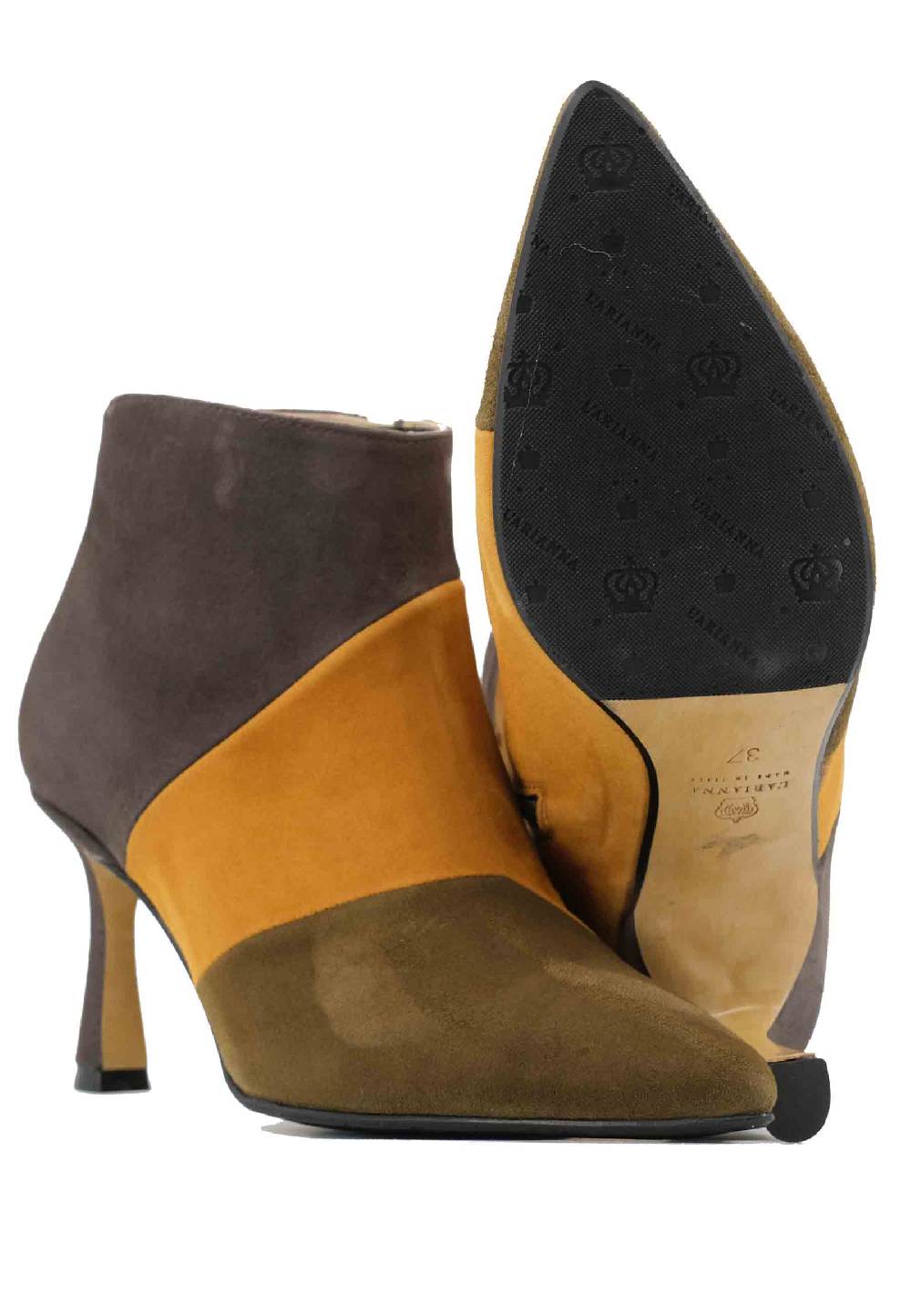 L'ARIANNA Stivaletti TR1672/RT in camoscio verde con tacco alto 50% di sconto per tempo limitato