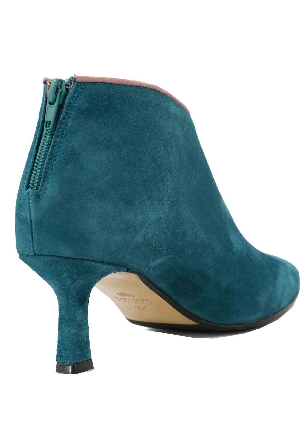 L'ARIANNA Stivaletti TR1662/RT in camoscio blu oceano con zip posteriore Promozione