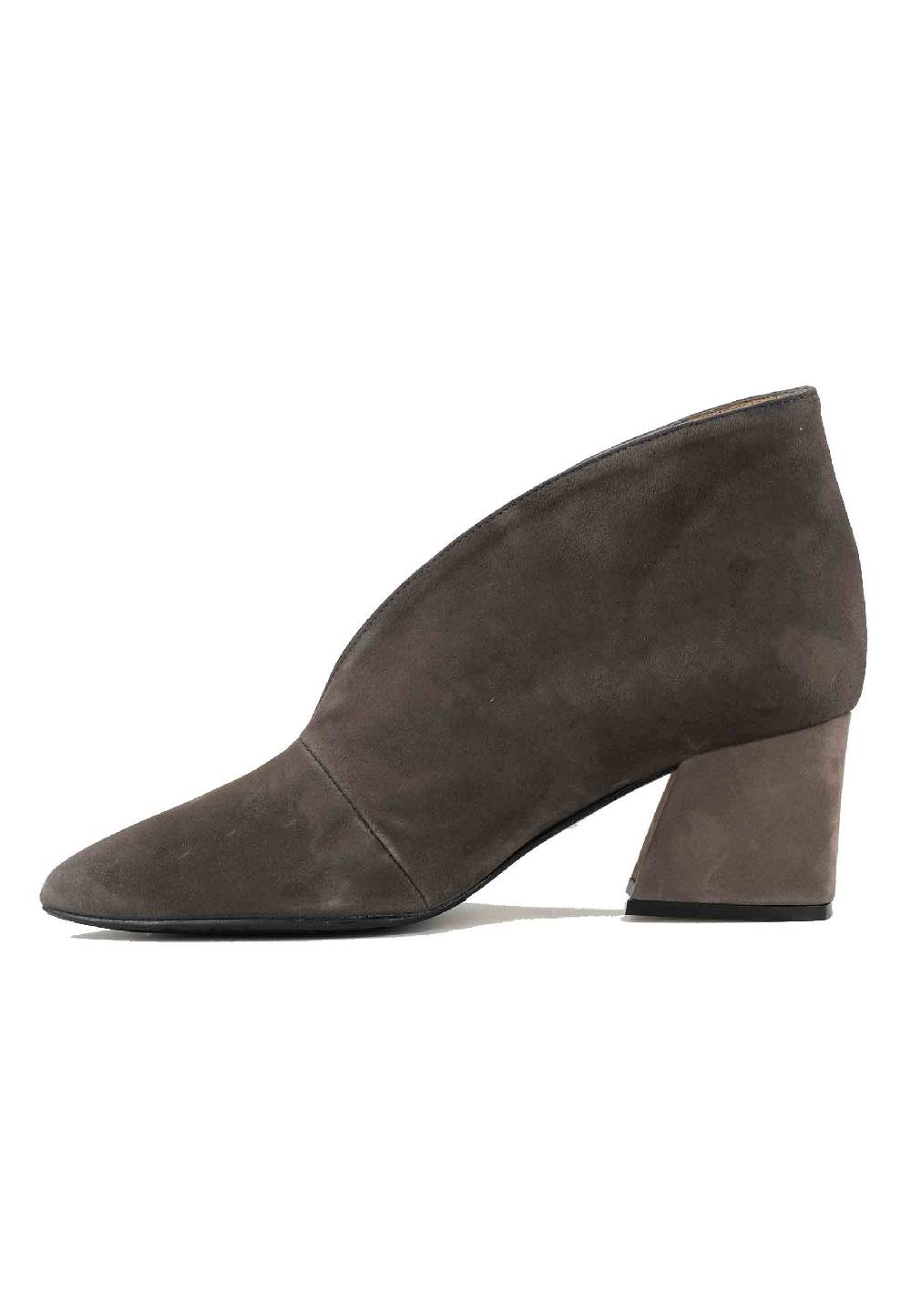 L'ARIANNA Stivaletti TR8006/G Ankle boot in camoscio grigio con tacco largo Pezzi Unici