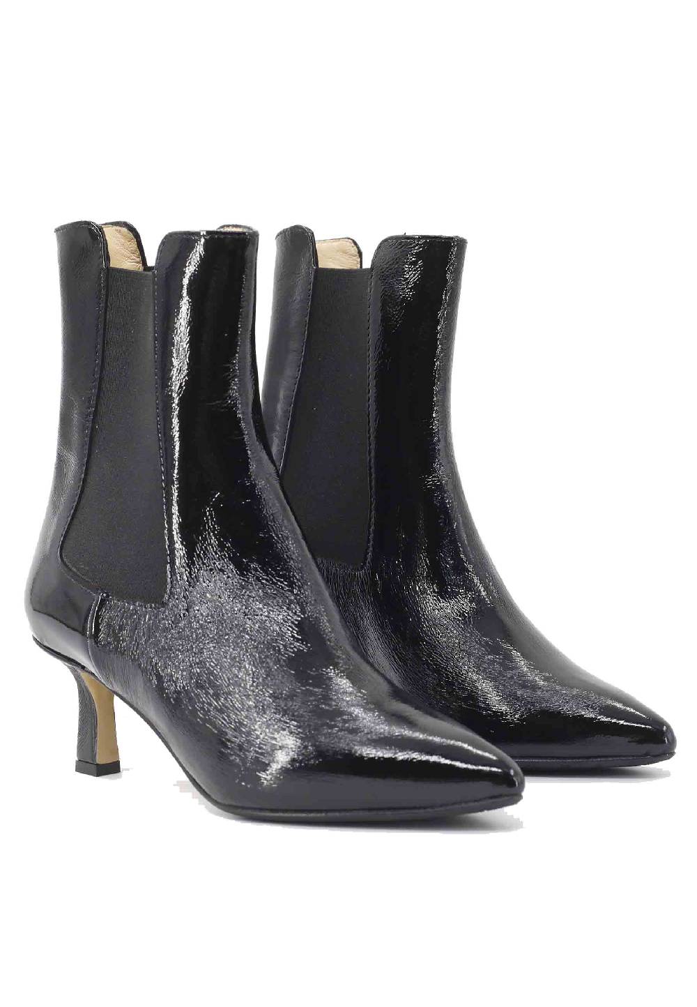 L'ARIANNA Stivaletti beatles BT 1552/RT in naplack nero con tacco medio e punta a punta Negozi Online
