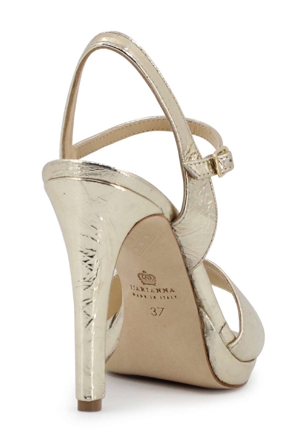 L'ARIANNA Sandali DS7055 donna in pelle oro con tacco alto a spillo Sottocosto