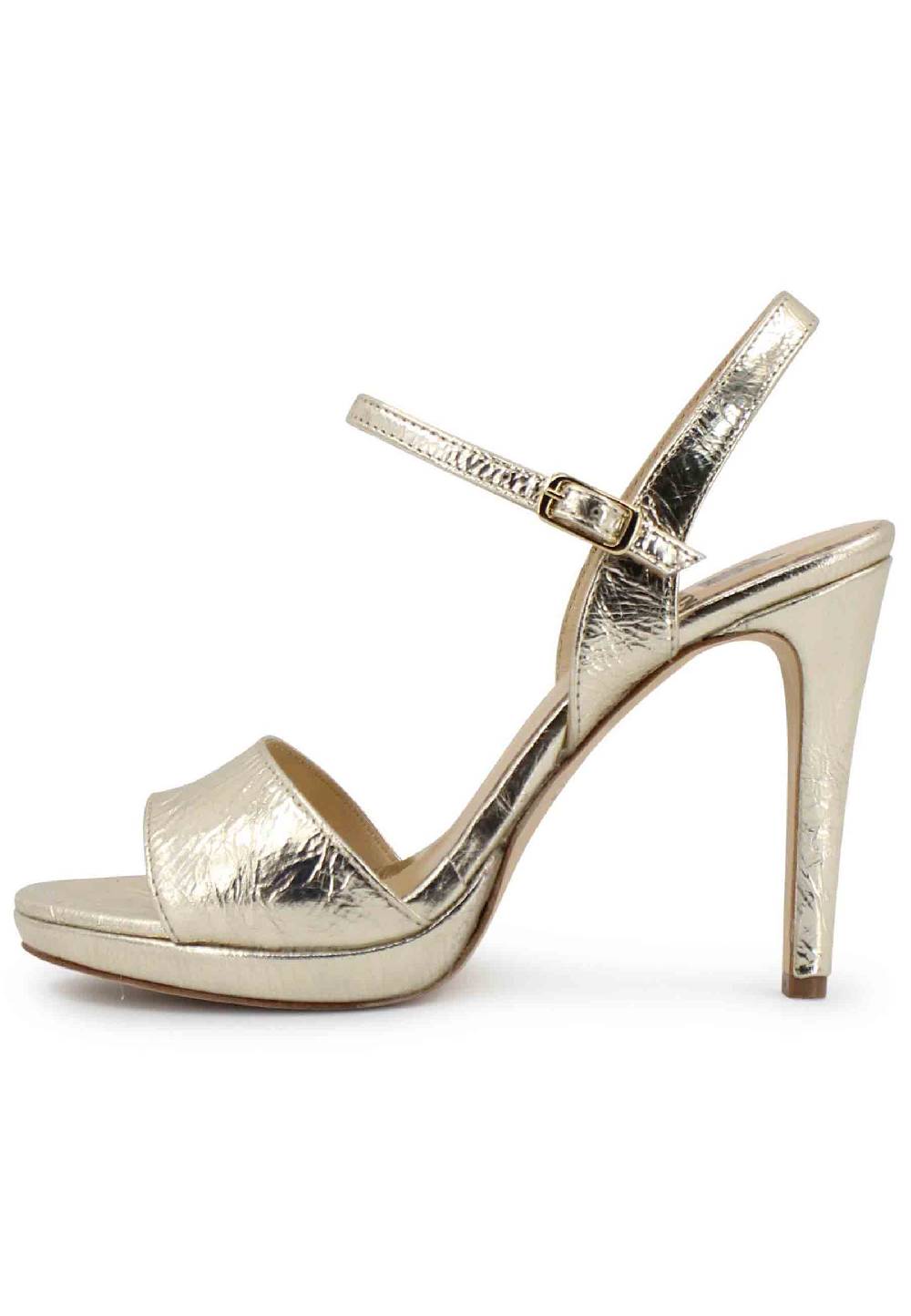 L'ARIANNA Sandali DS7055 donna in pelle oro con tacco alto a spillo Sottocosto